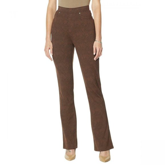 DG2 by Diane Gilman Pants - NWT Ponte Boot Cut Pants Petite Medium Crocodile